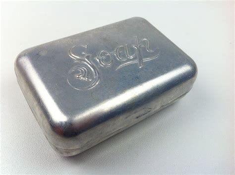 vintage metal covered soap box from a railroad worker|Antique Soap Box .